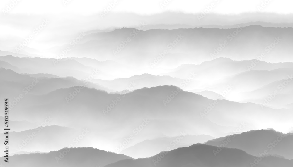 clouds in the mountains