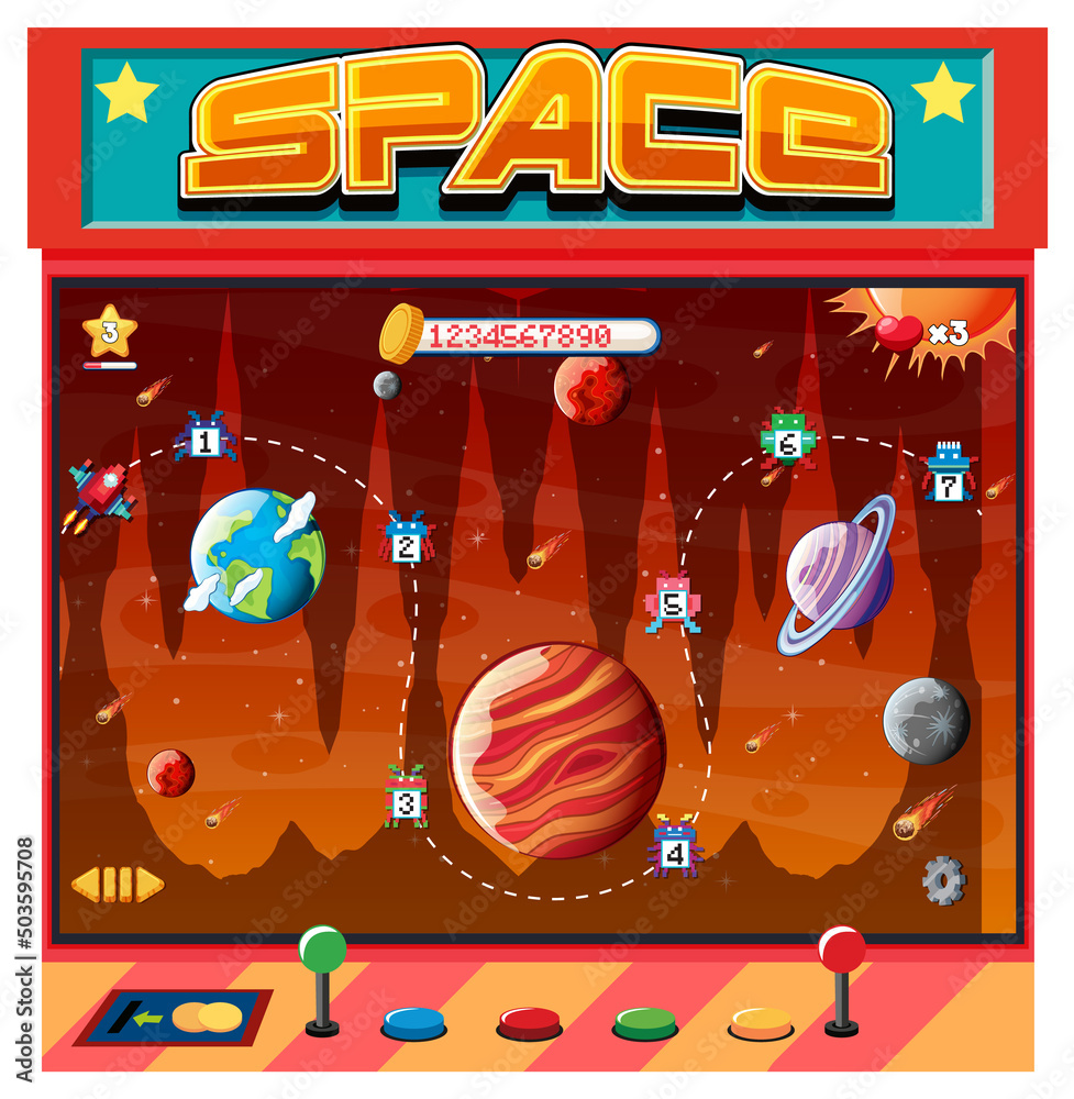 Retro arcade space game