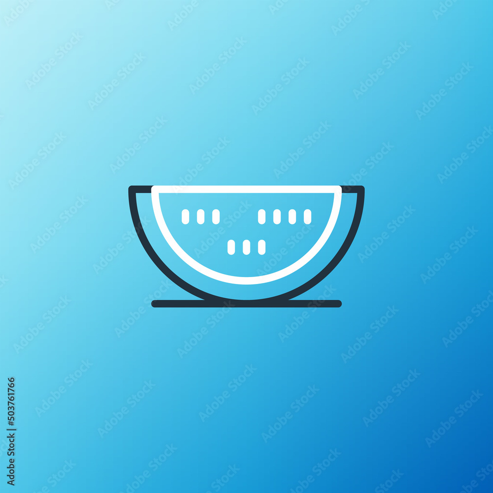 Line Watermelon icon isolated on blue background. Colorful outline concept. Vector