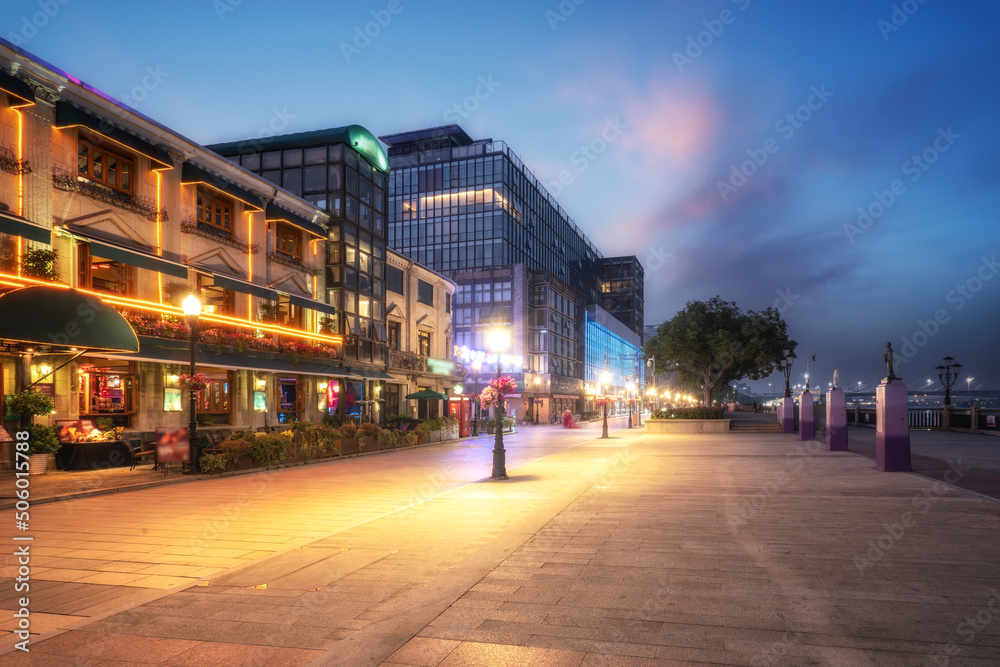 中国宁波城市景观夜景