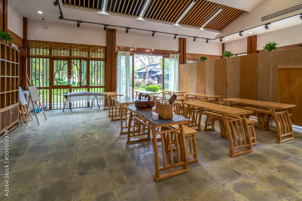 Close-up of the interior of the Chinese restaurant