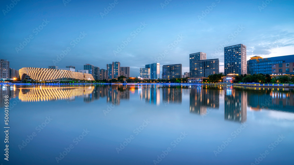 中国盐城城市景观夜景