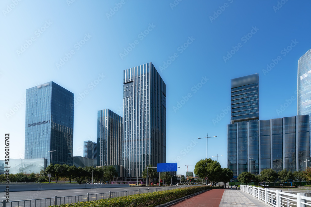 中国宁波现代建筑街景