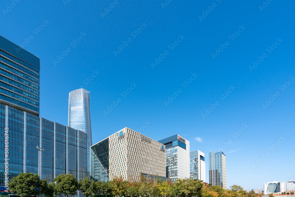 中国宁波现代建筑街景