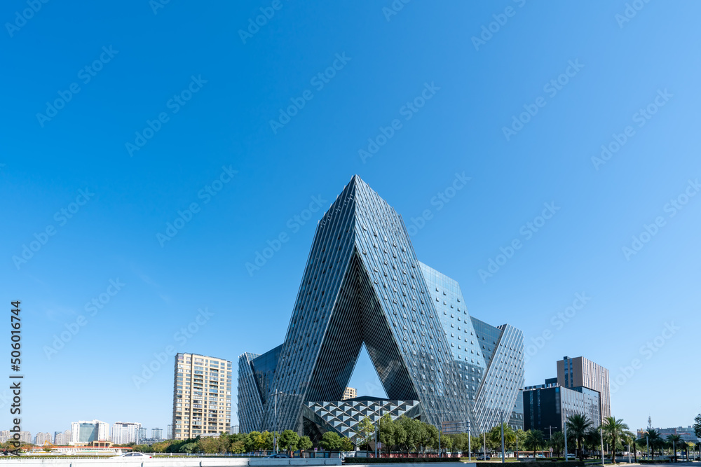 中国宁波现代建筑街景