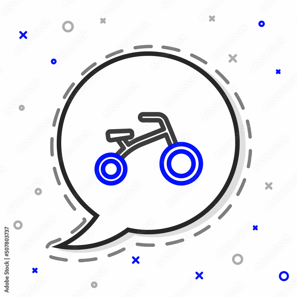 Line Bicycle for kids icon isolated on white background. Colorful outline concept. Vector