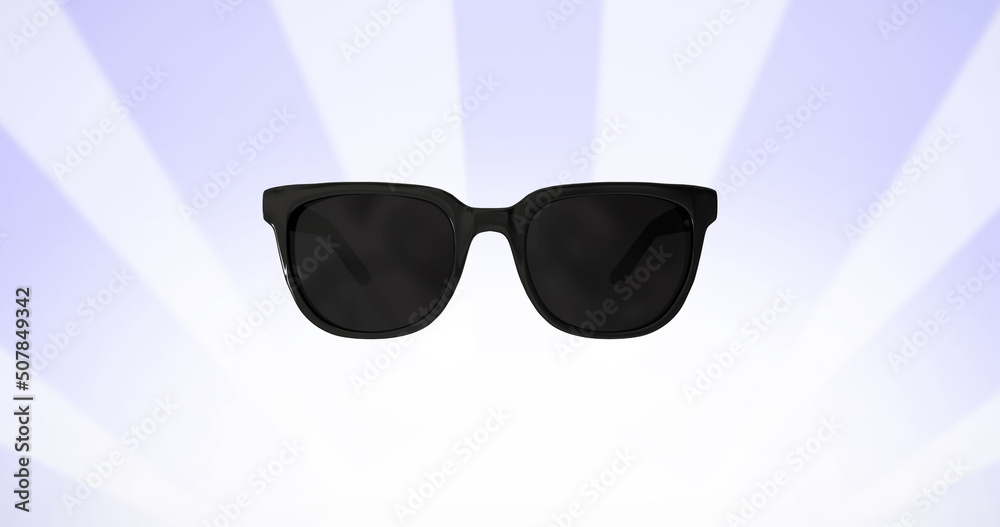 Image of glasses over violet striped background