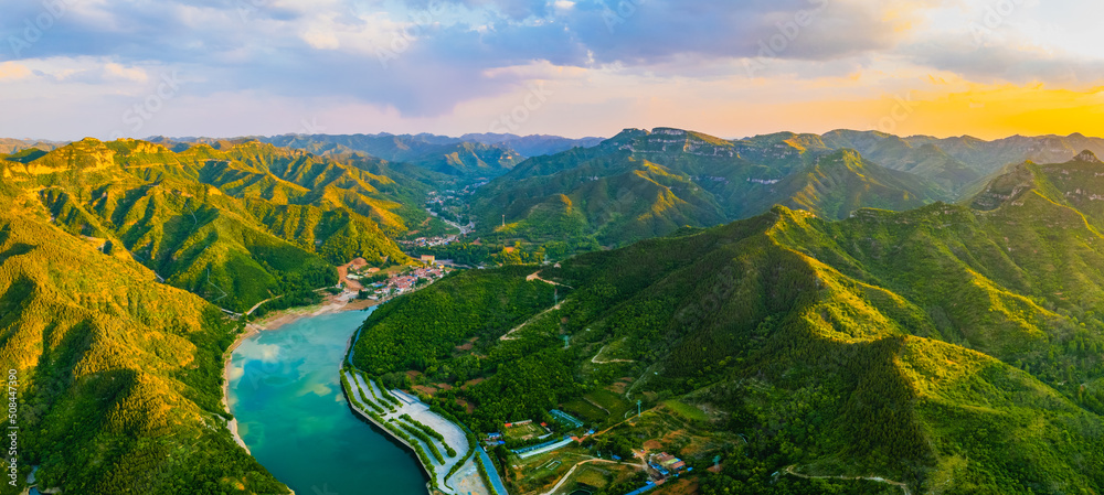 scenery with mountains and rivers 