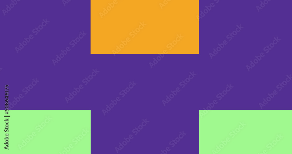 Image of multi coloured rectangles moving on purple background