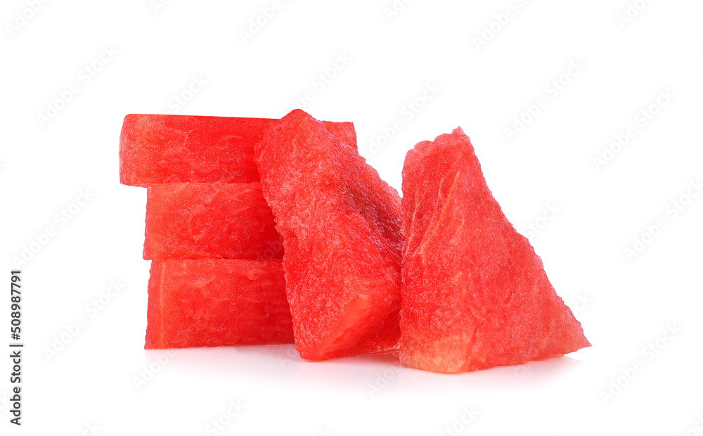 Sliced watermelon isolated on white background.