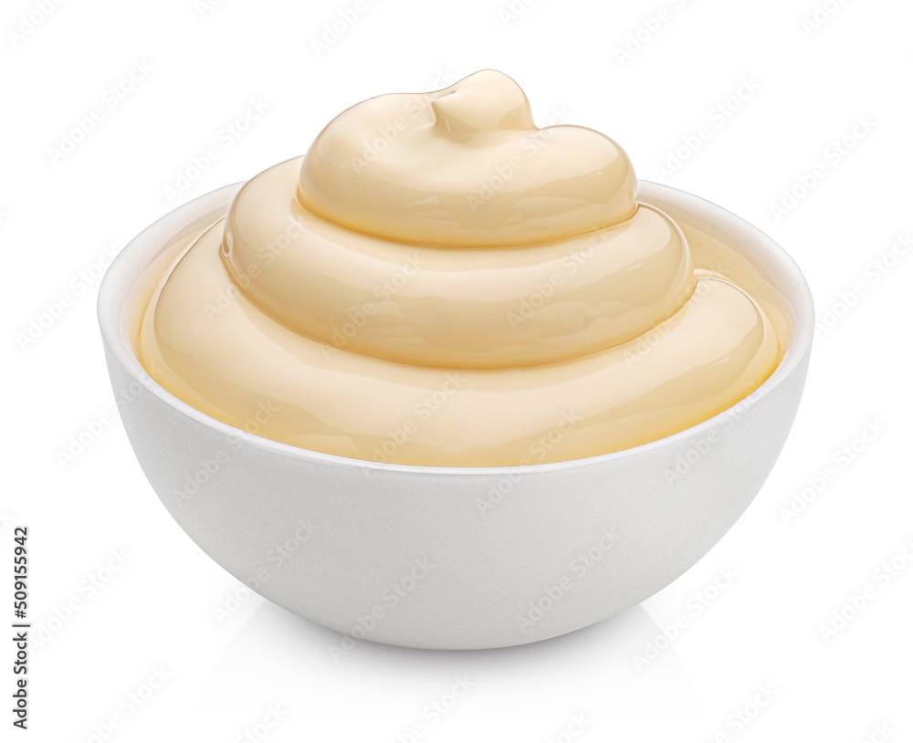 Mayonnaise sauce isolated on white background