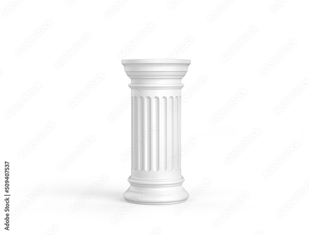 Pedestal with cloth on a white background. 3d illustration