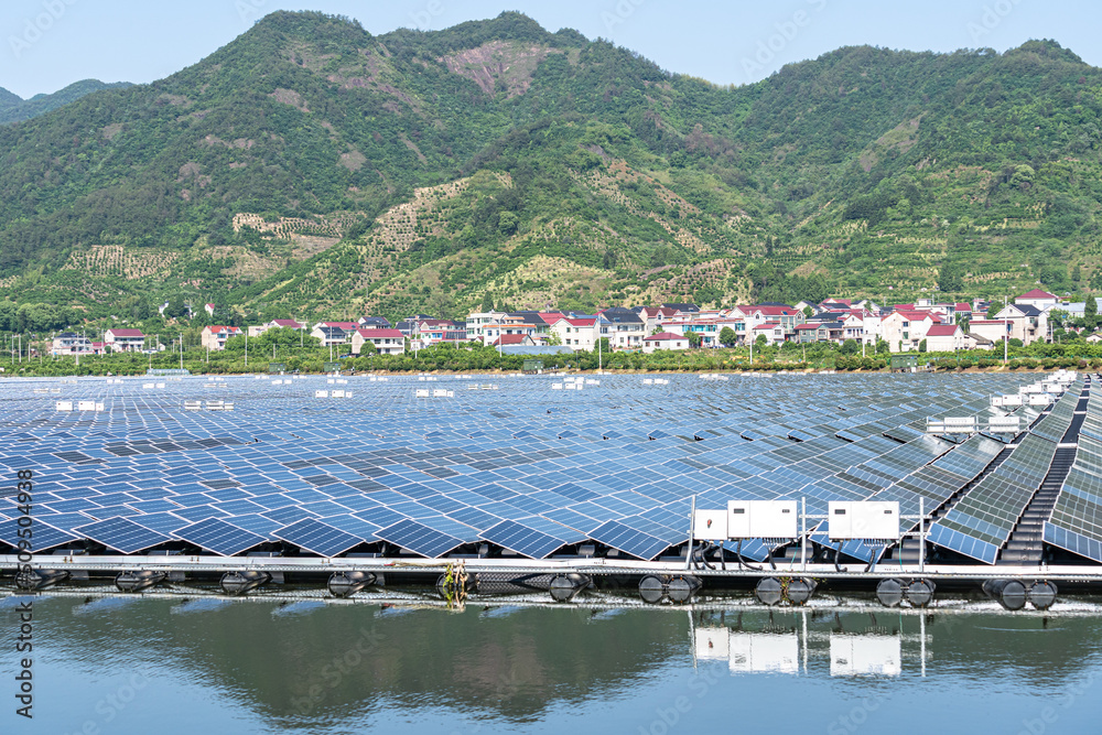 solar panels in pond