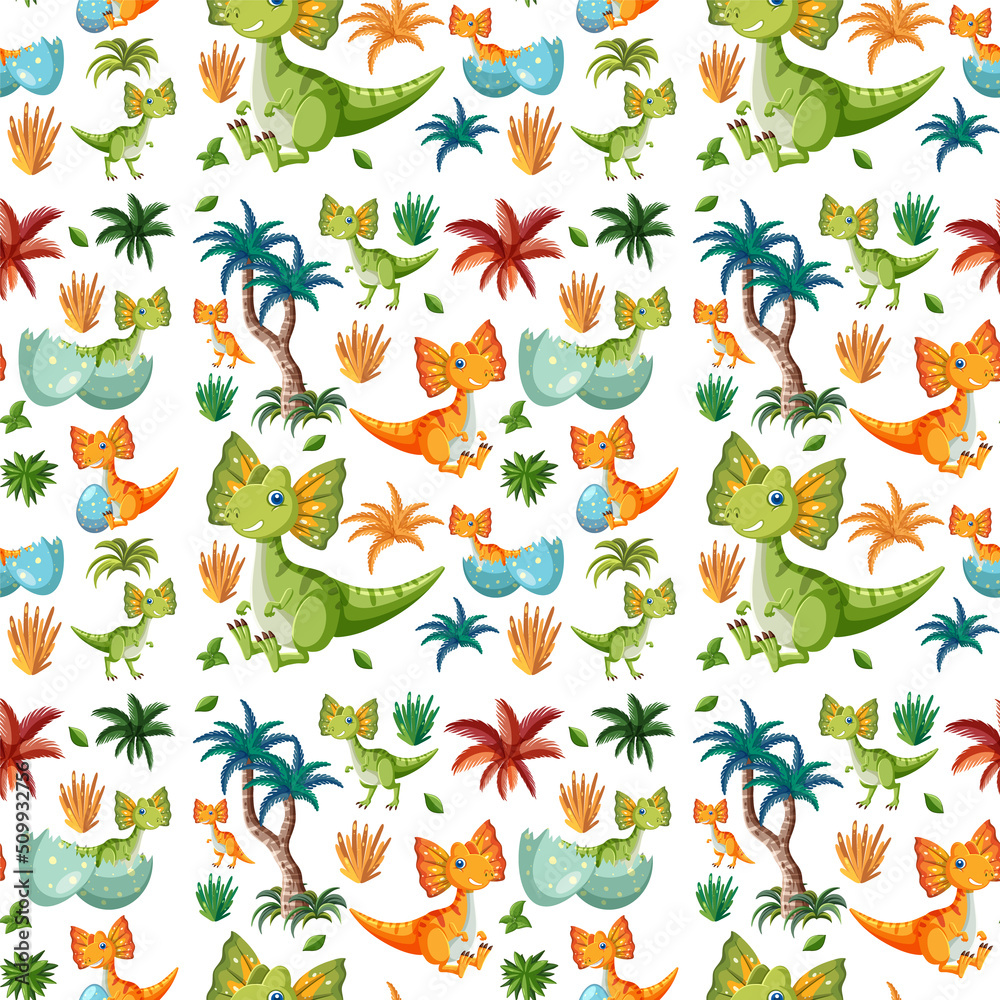 Cute dinosaur seamless pattern