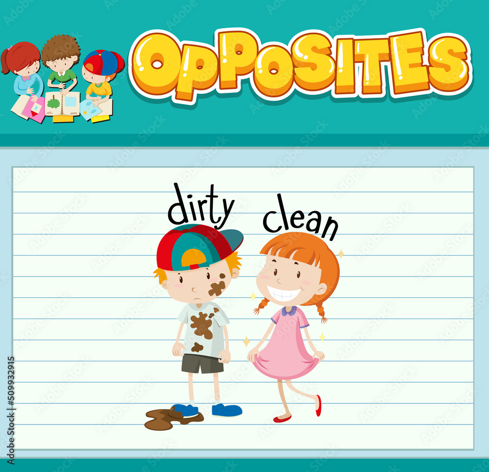 Opposite words with pictures for kids