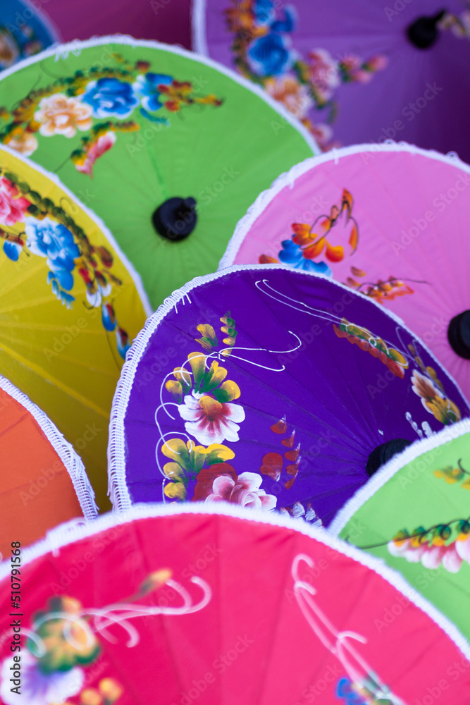 Bo Sang Umbrellas during the festival in the north of Chiang Mai, Thailand