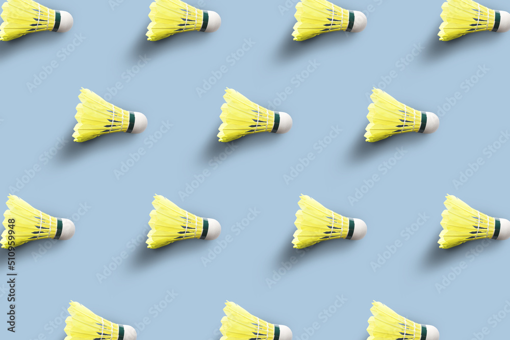 Badminton shuttlecock on white background