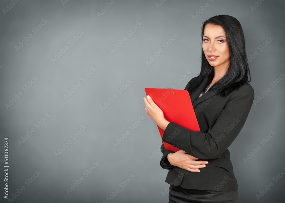 Portrait of smiling young woman waitress. Successful small business owner standing