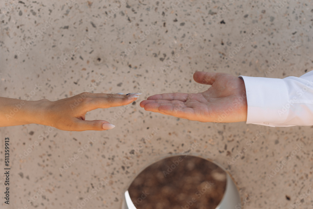 hand on sand