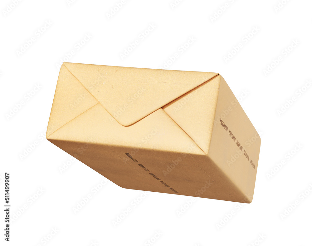 Mail package on a white background. 3d illustration