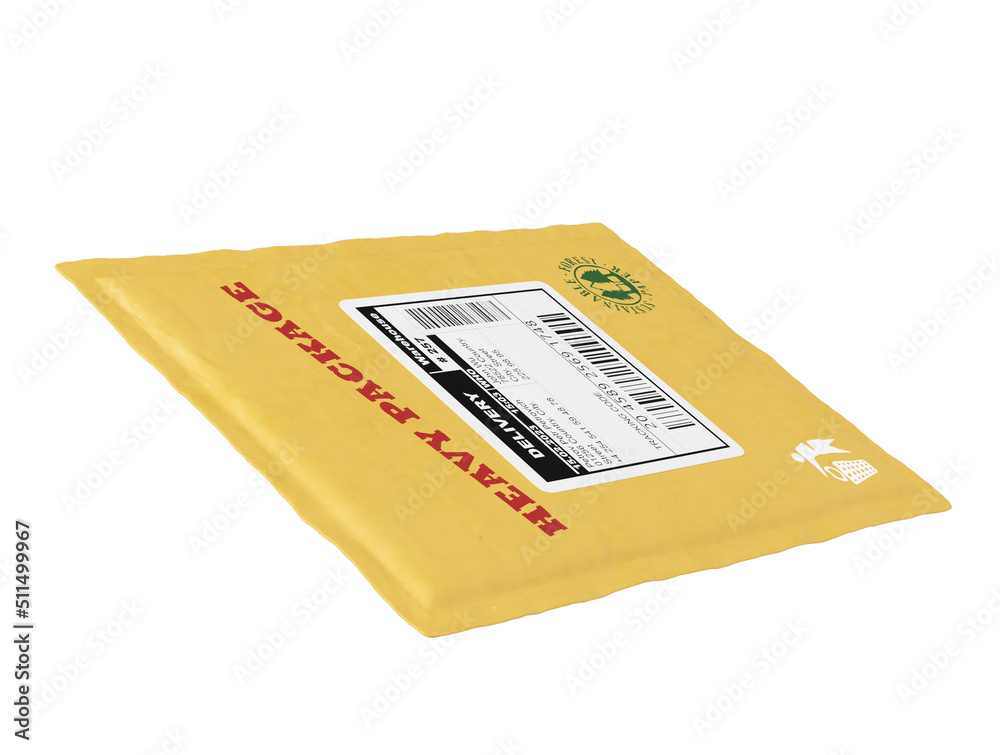 Mail package on a white background. 3d illustration