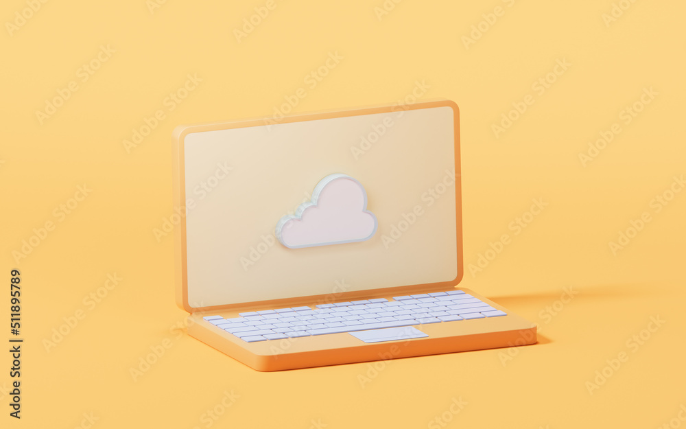 Cloud computing concept, 3d rendering.