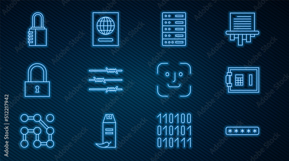 Set line Password protection, Safe, Server, Data, Web Hosting, Barbed wire, Lock, combination lock, 