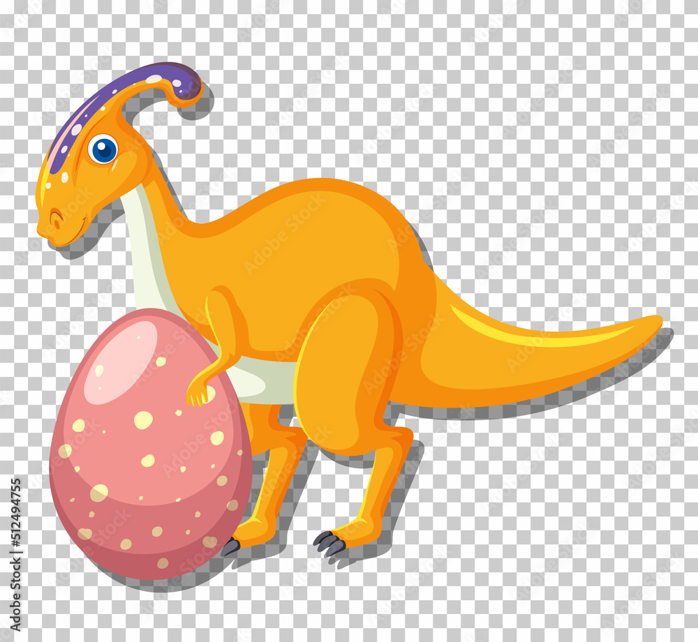 Cute parasaurolophus dinosaur isolated