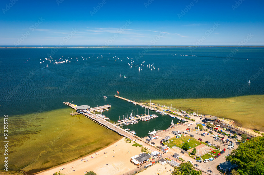 Pier by the Baltic Sea in Puck at summer. Poland