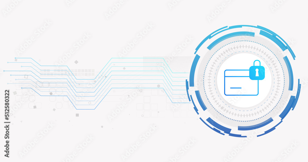 白底带挂锁的连接网络和信用卡图像