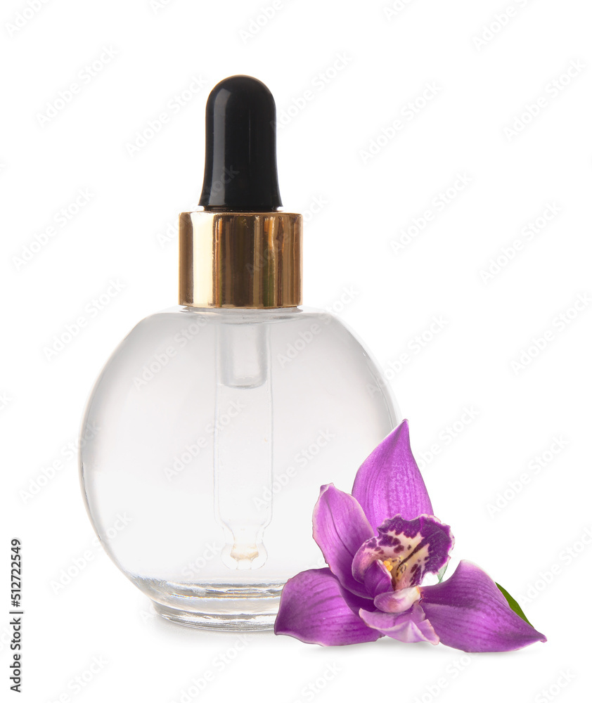 Bottle of serum isolated on white background