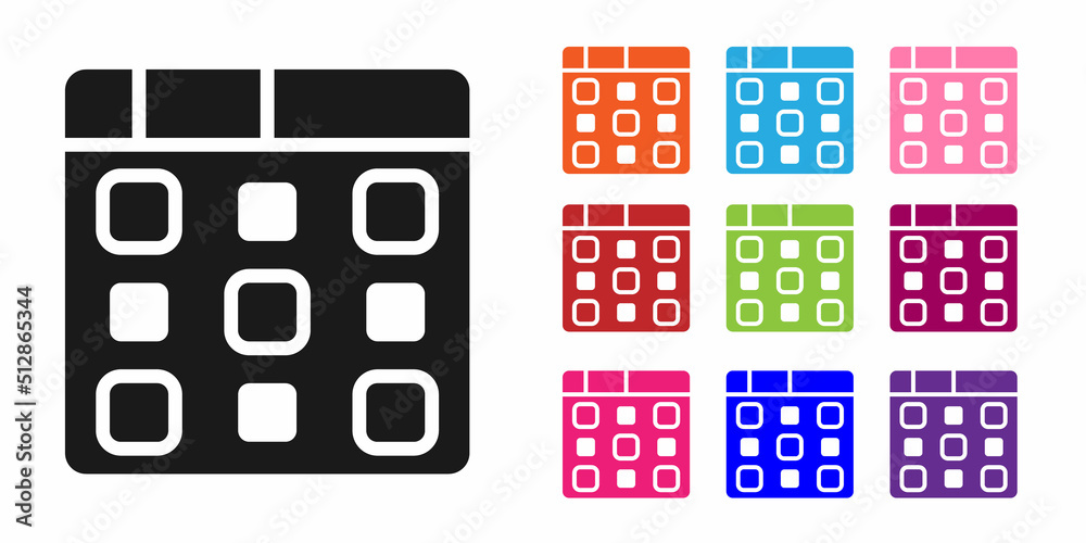 Black Drum machine music producer equipment icon isolated on white background. Set icons colorful. V