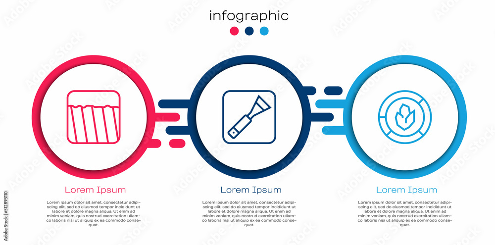 Set line Ground, Paint brush and Soil analysis. Business infographic template. Vector