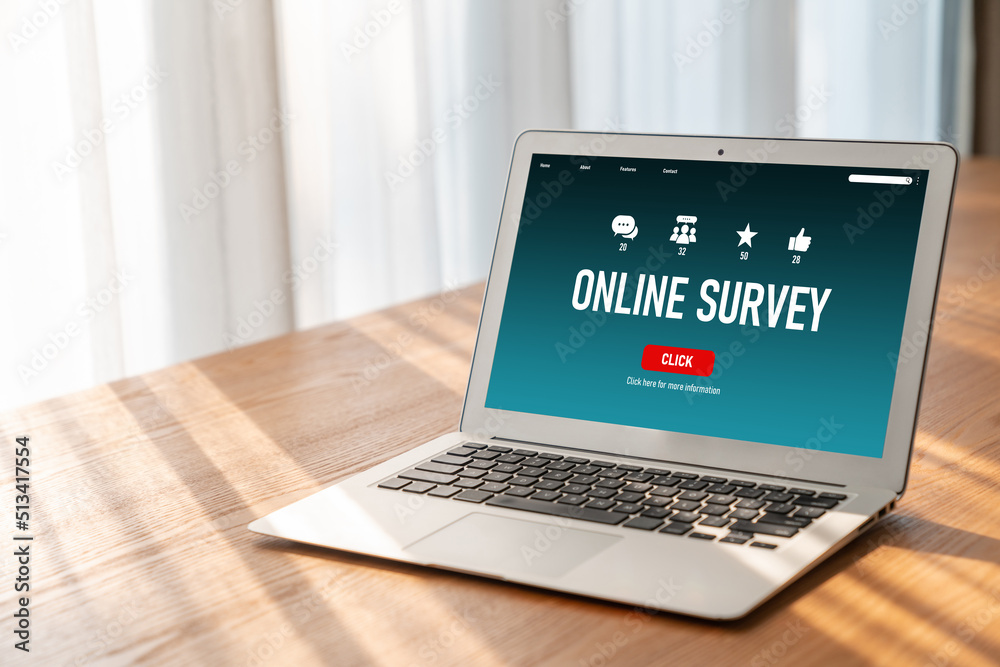 Online survey form for modish digital information collection on the internet network