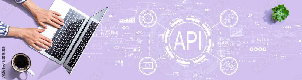 API-使用笔记本电脑的人的应用程序编程接口概念