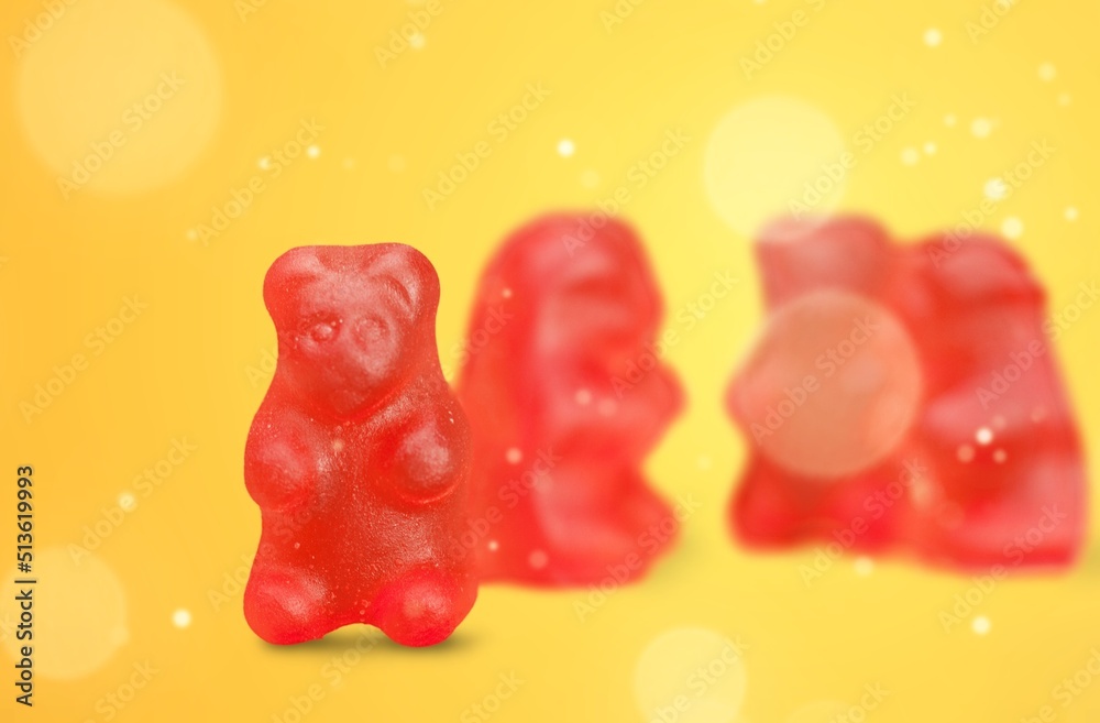 Colorful jelly bears tasty sweet candy