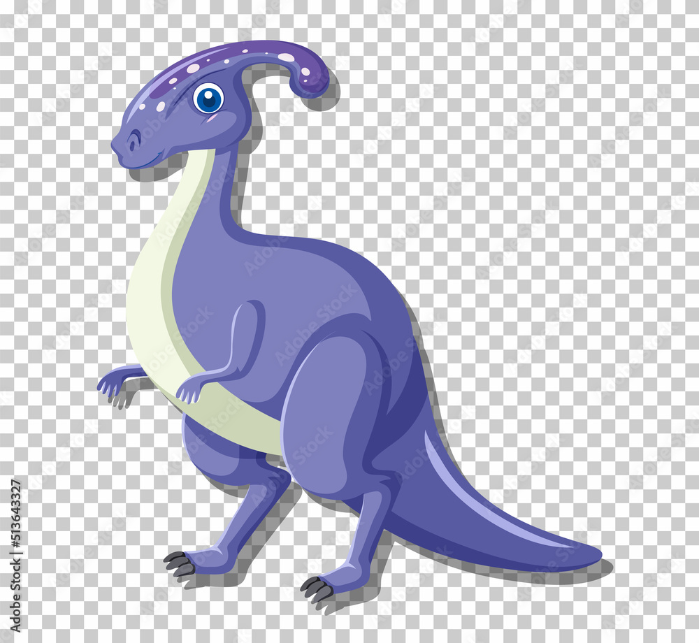 Cute parasaurolophus dinosaur isolated