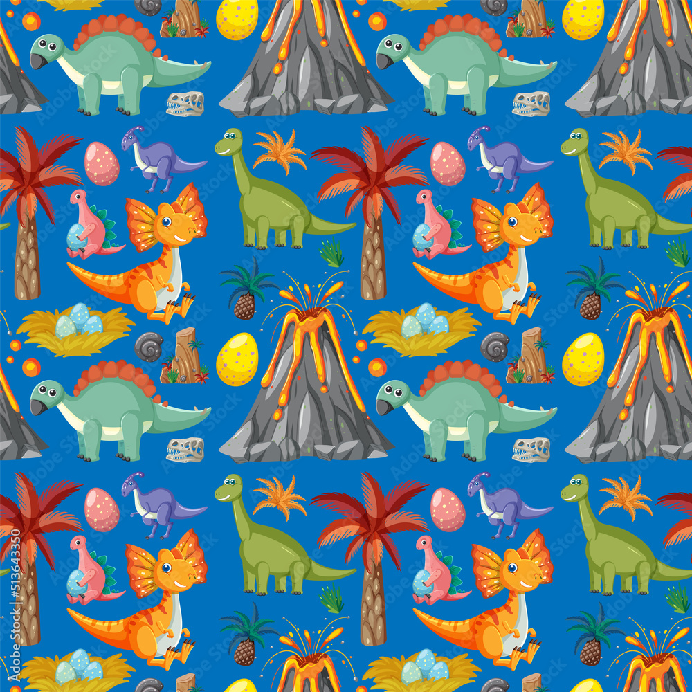 Cute dinosaur seamless pattern