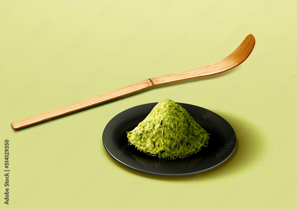 Matcha powder and tea scoop