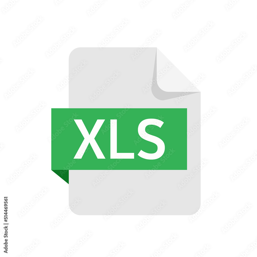 XLS format file isolated on white background. XLS icon. Vector stock