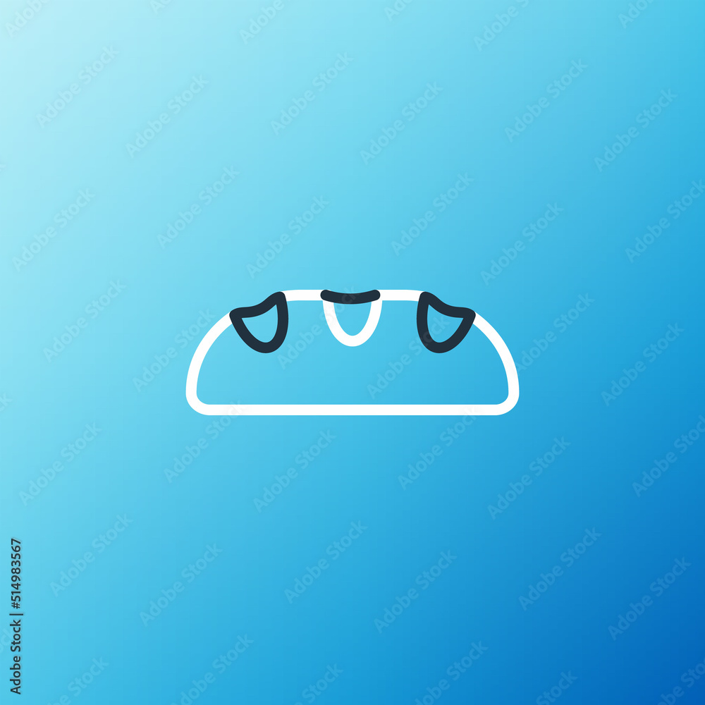 Line Bread loaf icon isolated on blue background. Colorful outline concept. Vector