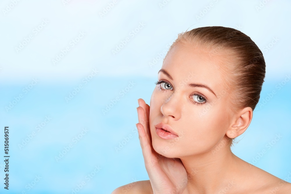 Beautiful woman model with natural makeup and clean fresh skin. Face care, Facial treatment, Cosmeto