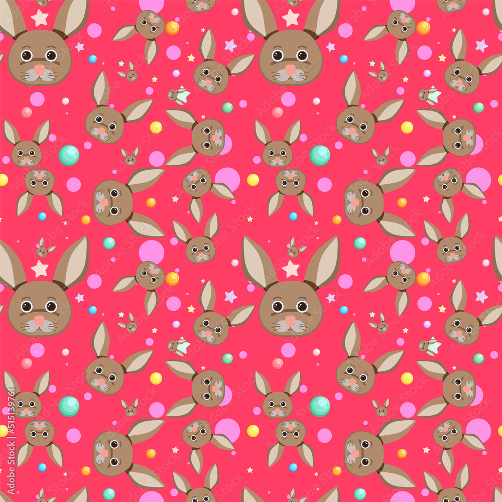 Cute rabbit seamless pattern