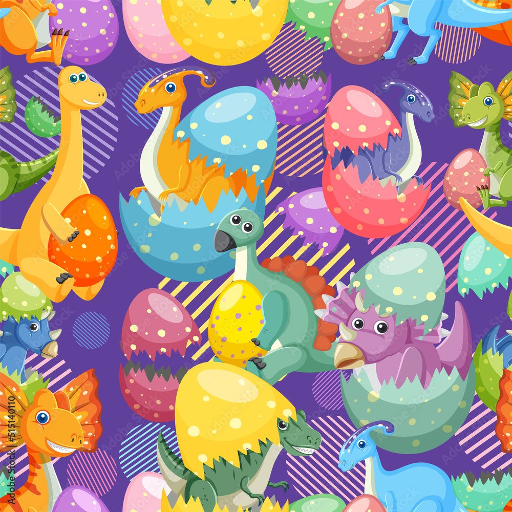 Cute dinosaur seamless pattern