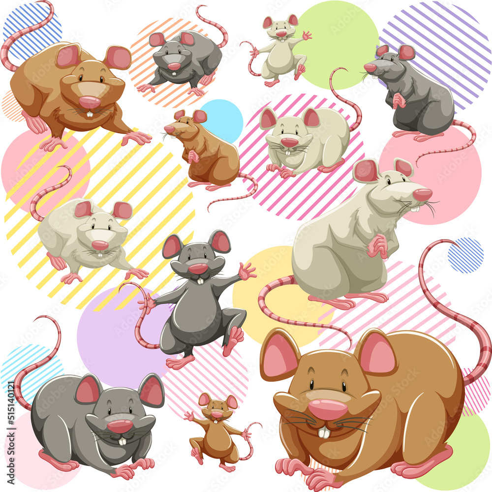 Cute mouse seamless pattern