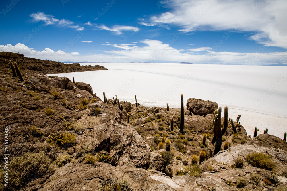 玻利维亚。盐湖和盐滩Salar de Uyuni，玻利维亚。南美洲自然