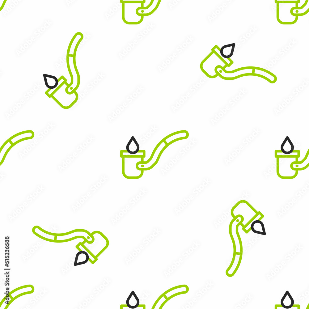 Line Sauna ladle icon isolated seamless pattern on white background. Vector