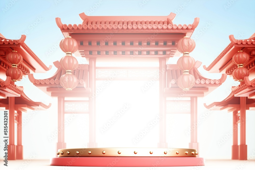 3D rendered Chinese style scene