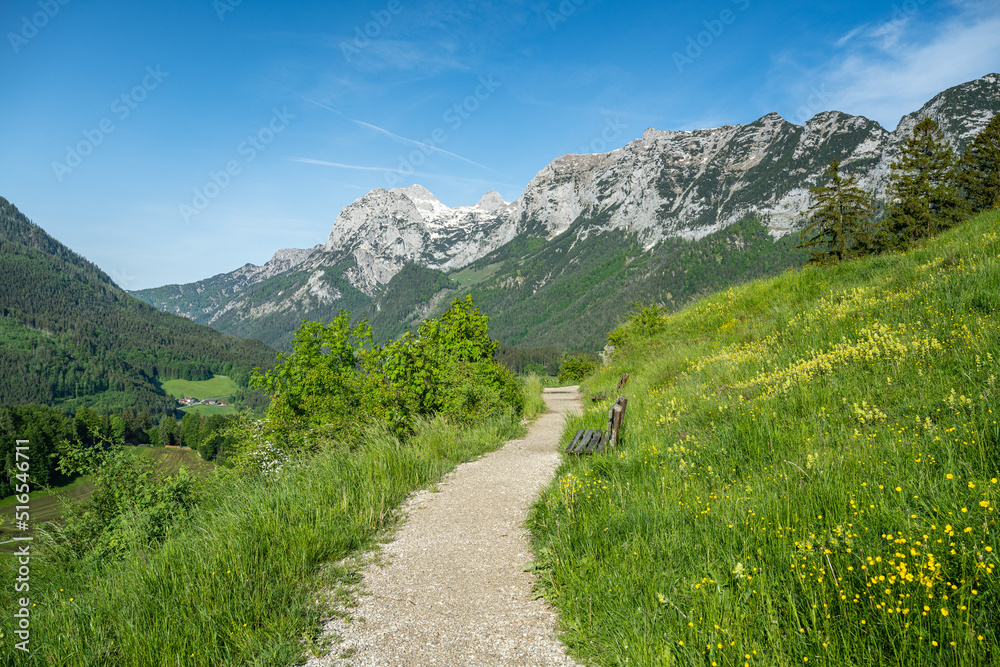 德国，欧洲，巴伐利亚高山景观Berchtesgaden附近的拉姆索徒步小径