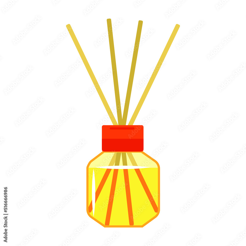 Reed diffuser on white background